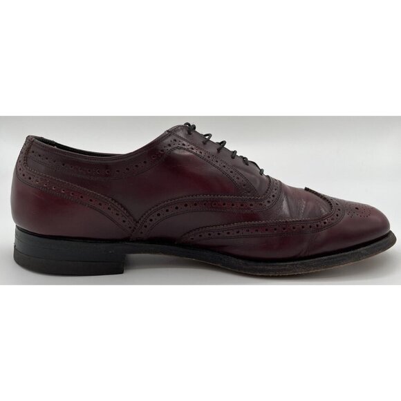 Vintage Florsheim Imperial Men’s 11C Wingtip Oxford Burgundy Leather Dress Shoes - Picture 8 of 12